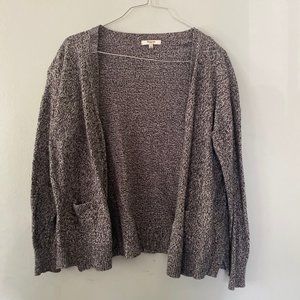 Madewell Marled Cardigan Sweater Black Grey